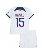 Otroški Nogometna dresi replika Paris Saint-Germain Danilo Pereira #15 Gostujoči 2023-24 Kratek rokav (+ hlače)